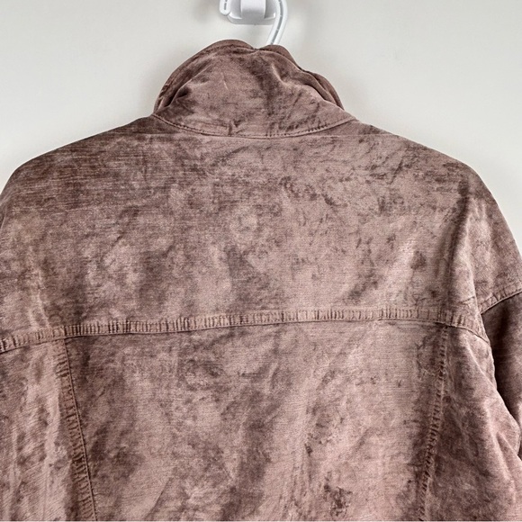 Free People Velvet Trucker Jacket size XS/S crushed velvet oversized mauve tan - Picture 8 of 14